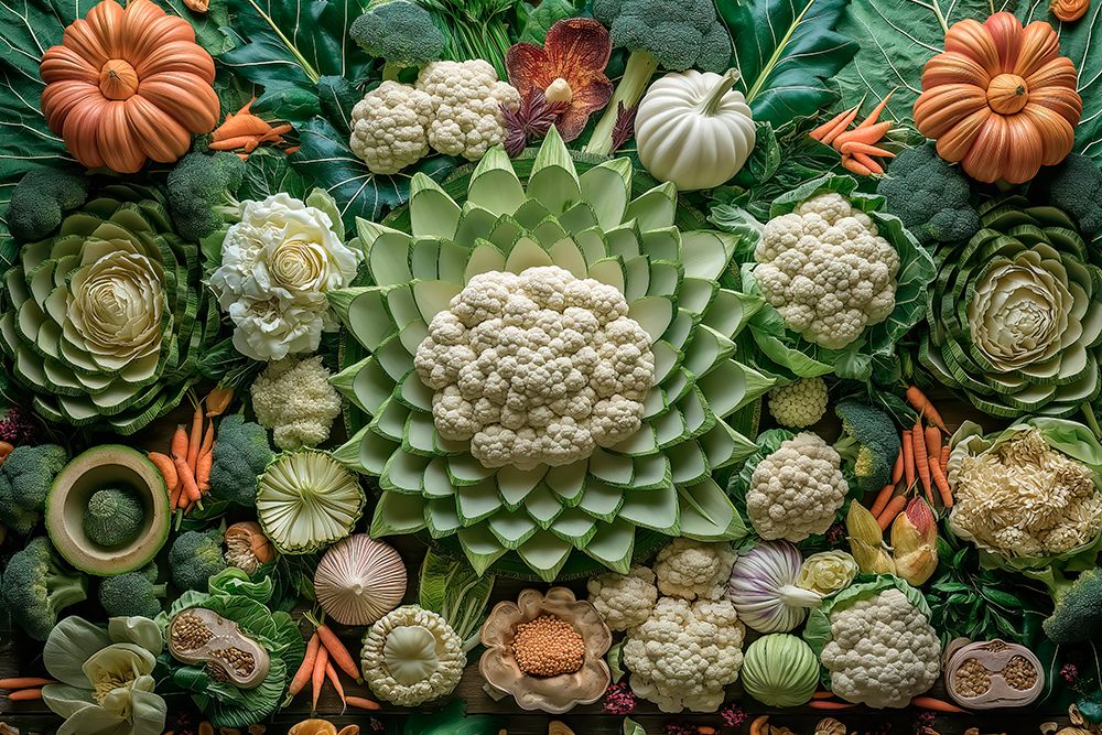 Close-up of vegetable variety. (AI Generated)